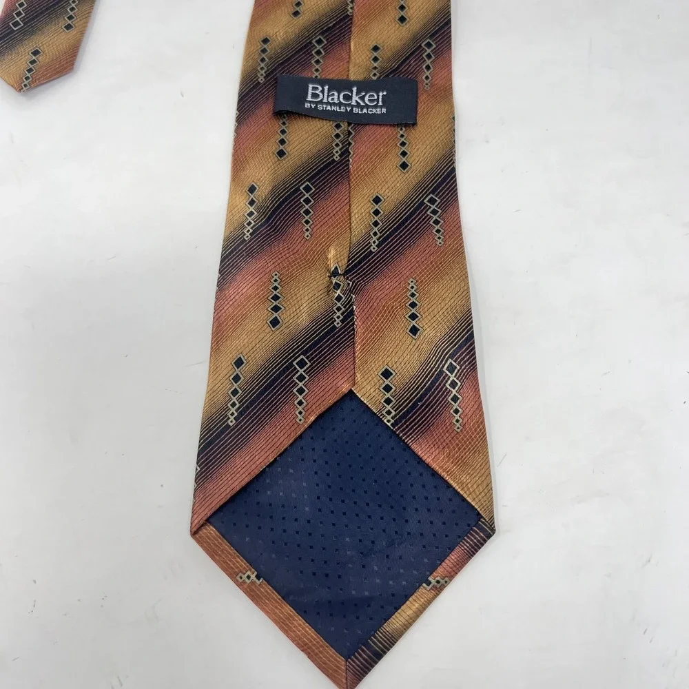 Blacker by Stanley Blacker 100%‎ Silk Men's Tie Lightweight Geometric Design